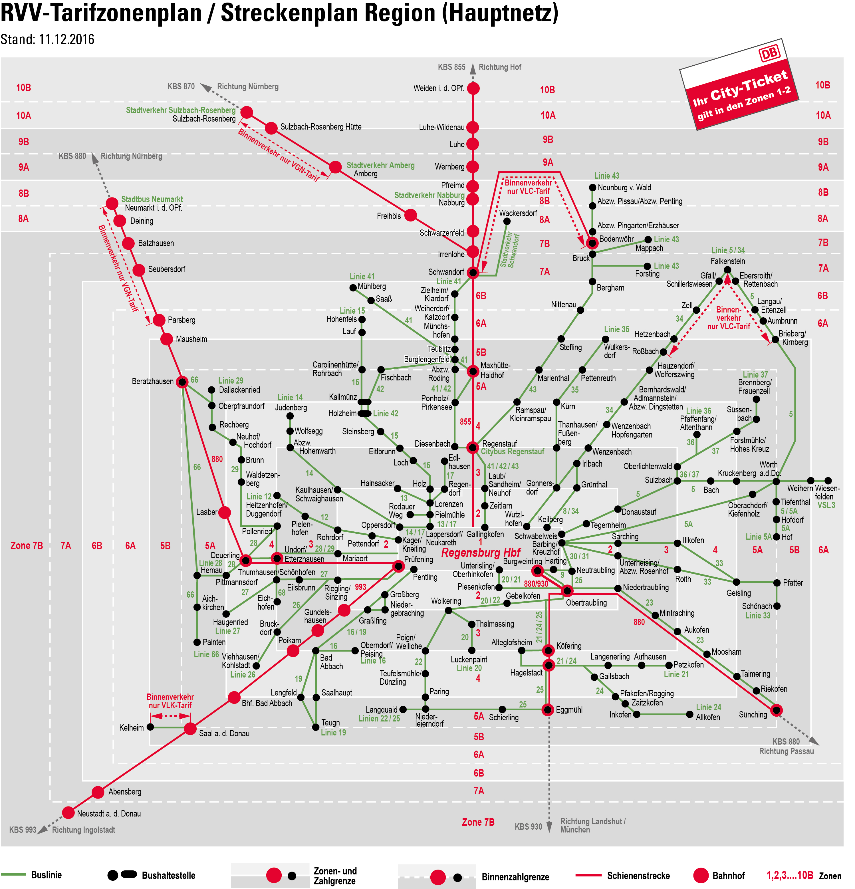 Tarifzonenplan Regensburger Verkehrsverbund