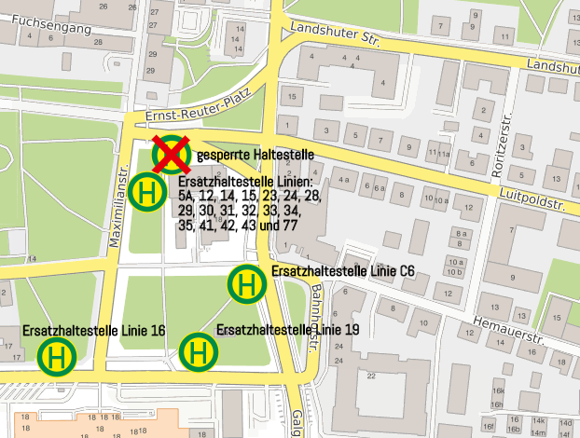 Verlegung Haltestelle Ernst-Reuter-Platz ab 15.7.2019 - Ersatzhaltestellen Verlegung Haltestelle Ernst-Reuter-Platz ab 15.7.2019 - Ersatzhaltestellen