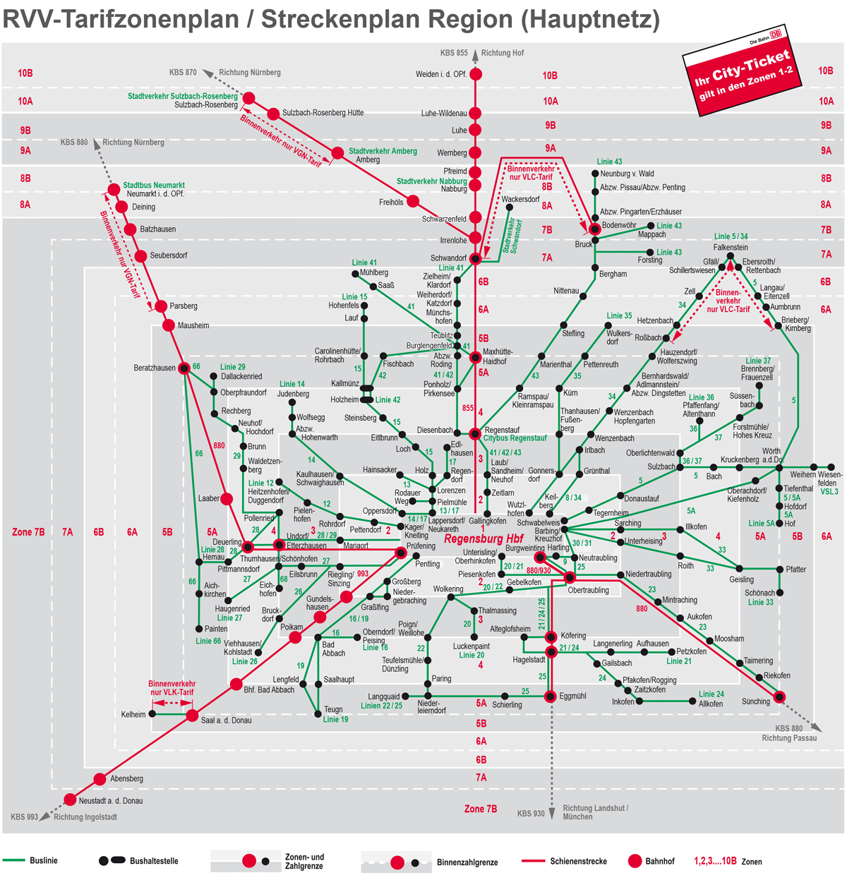 Tarifzonenplan - Regensburger Verkehrsverbund