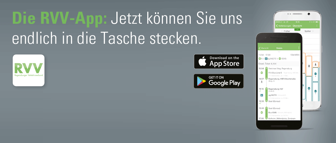 Die RVVApp Auskunft und Tickets Regensburger Verkehrsverbund