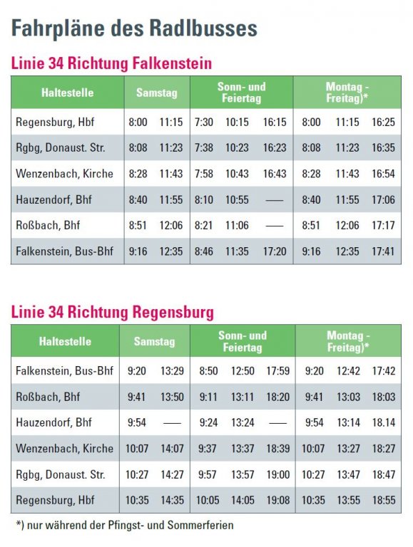 Fahrplan Fahrradbus Falkenstein 2020