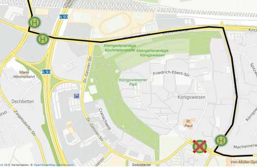 Sperrung Dr.-Gessler-Str Linie 4 Sperrung Dr.-Gessler-Str Linie 4