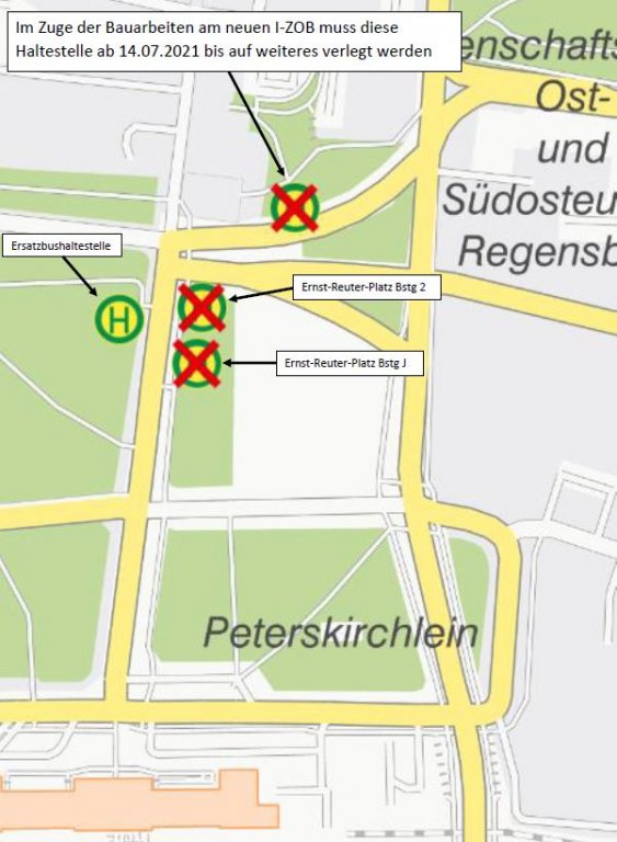Karte HS Ernst-Reuter-Platz Verlegung Steig 1 ab 14.07.2021 Karte HS Ernst-Reuter-Platz Verlegung Steig 1 ab 14.07.2021