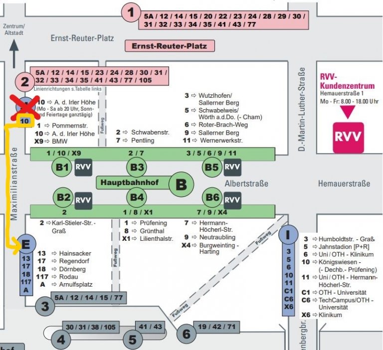 Haltestelle Hbf Steigänderung Linie 10 zum 01.07.2021 Haltestelle Hbf Steigänderung Linie 10 zum 01.07.2021