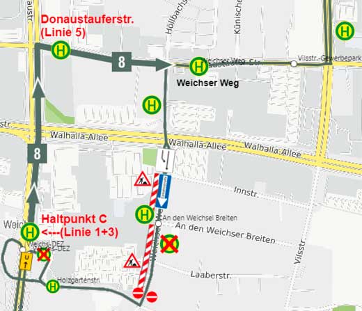 Sperrung-Weichser-Weg-Linie-8 Sperrung-Weichser-Weg-Linie-8