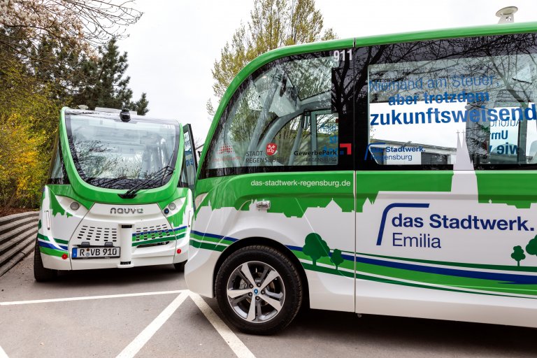 das Stadtwerk.Emilia - autonome Shuttle-Fahrzeuge das Stadtwerk.Emilia - autonome Shuttle-Fahrzeuge
