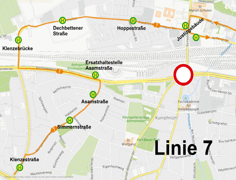 Kumpfmühler Brücke Linie 7