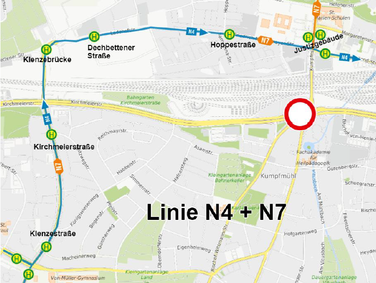 Kumpfmühler Brücke Linie N4+N7