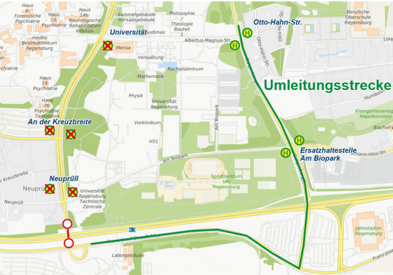 Sperrung BAB3 Unterführung Linie 19