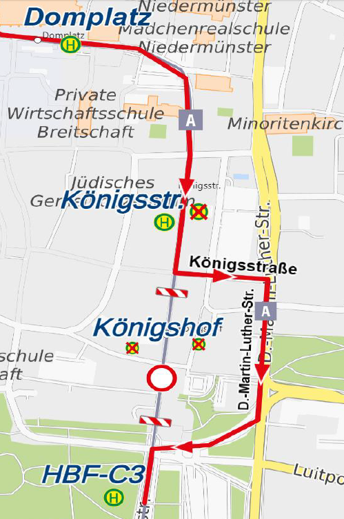 Sperrung Maxstr., A, Richtung HBF