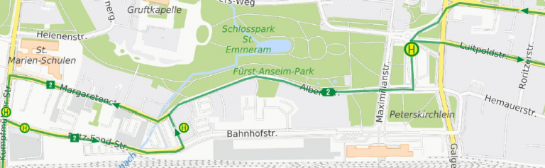 Karte Stadtmarathon 2024 - Linie 2