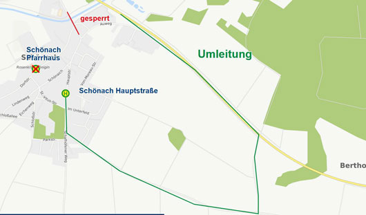 Karte Umleitung Schönach