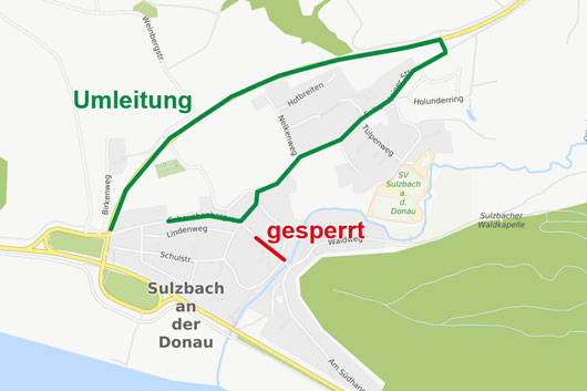 Karte Umleitung Sulzbach