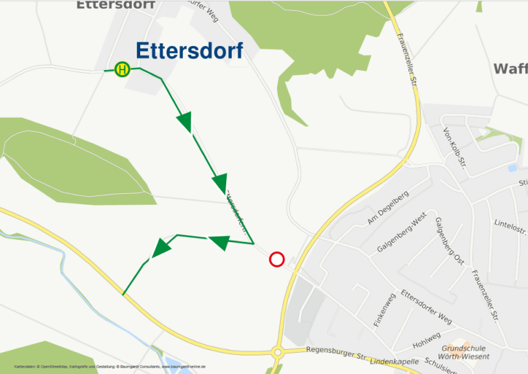 Karte Umleitung Ettersdorf