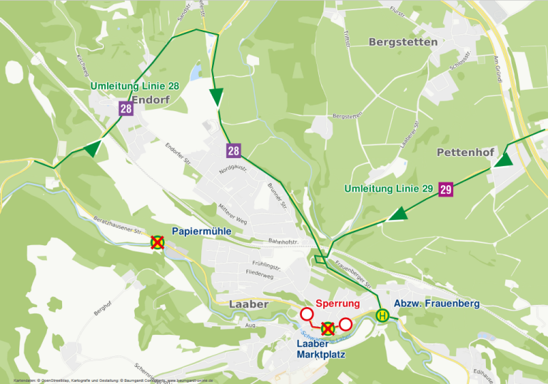 Karte Umleitung Laaber Karte Umleitung Laaber