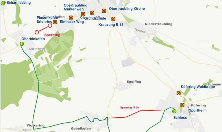 Karte Piesenkofen Sperrung Linie 21 (251103) Karte Piesenkofen Sperrung Linie 21 (251103)