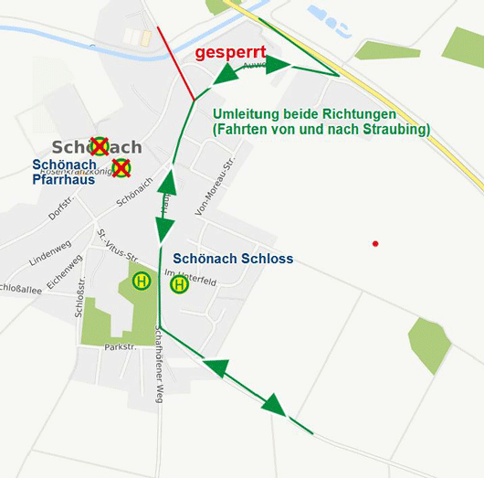 Umleitung Schönach ab 15.09.2025