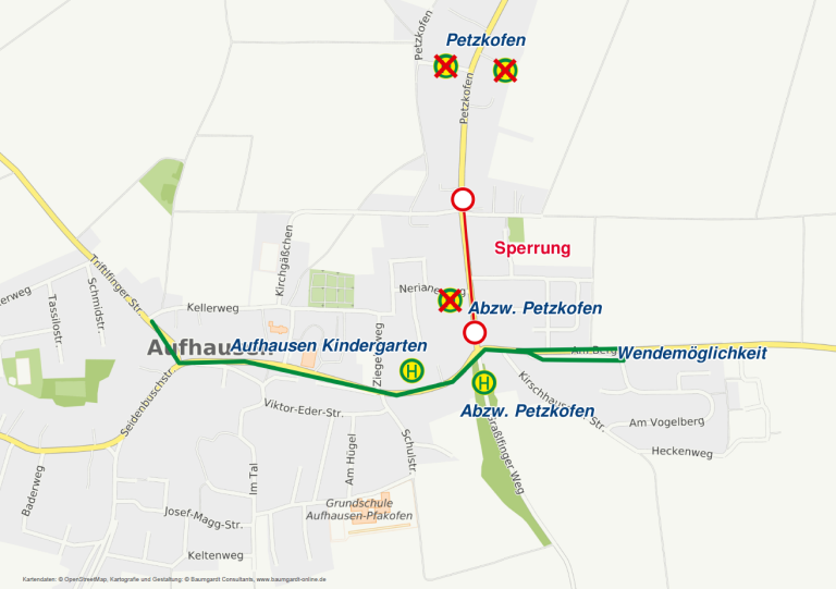 Karte_Petzkofen Sperrung R9, Linie 21 (13.03.2026)