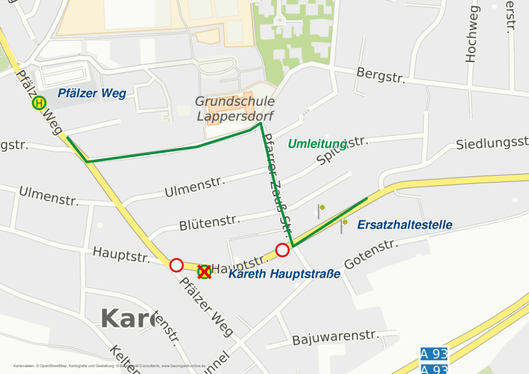 Karte Kareth Hauptstraße