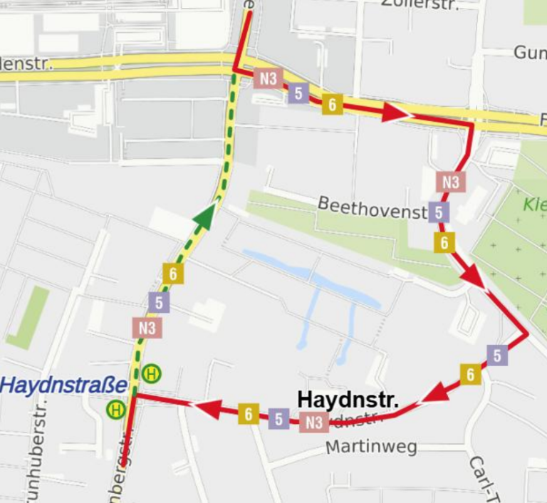 Karte Umleitung Galgenbergstraße ab 03.08.2026 SMO 1