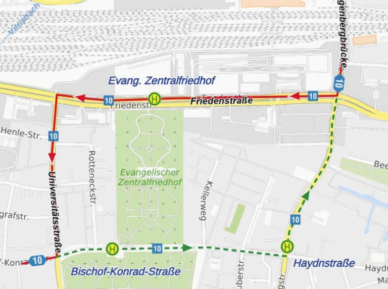 Karte Umleitung Galgenbergstraße ab 03.08.2026 SMO 2