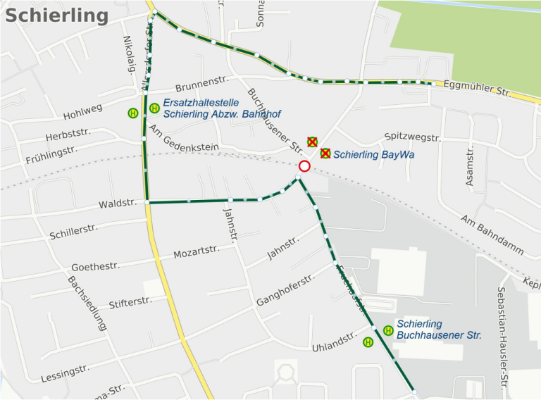 Karte Bahnübergang Schierling
