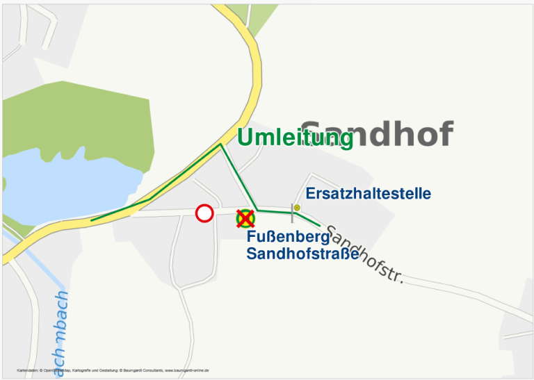 Karte Fußenberg Umleitung 21.09.26