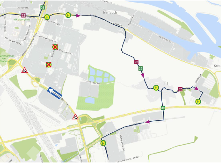Karte Sperrung Max-Planck-Str. ab 09.10.2026