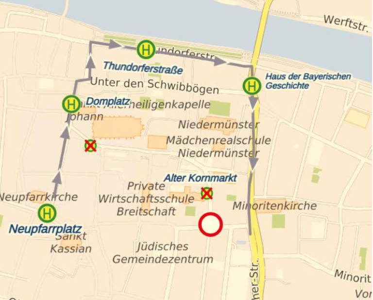 Karte Sperrung Speichergasse 26.10.2026