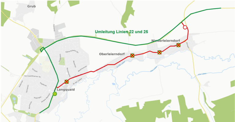 Karte Niederleierndorf Linie 25