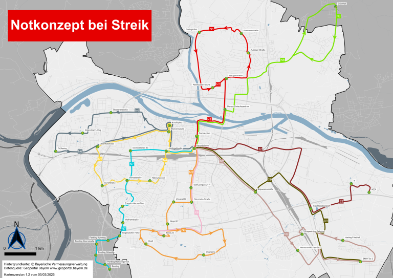 Grossansicht in neuem Fenster: Streik - Liniennetz Notkonzept 19.03.2026