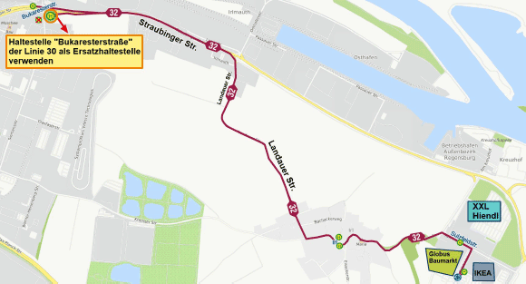 Grossansicht in neuem Fenster: Karte Regensburg Leipnitzstraße