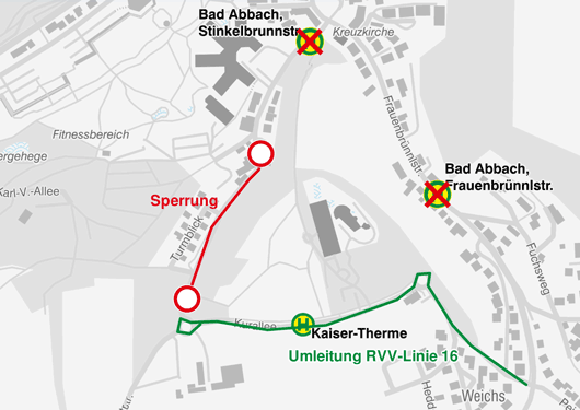 Karte Umleitung Bad Abbach