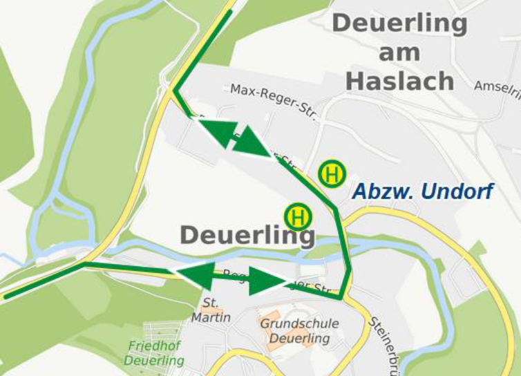 Karte Umleitung Steinerbrückl - Eichhofen 1