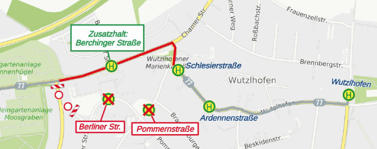 Karte2 Umleitung Ostpreussenstr. ab 07.09.2026